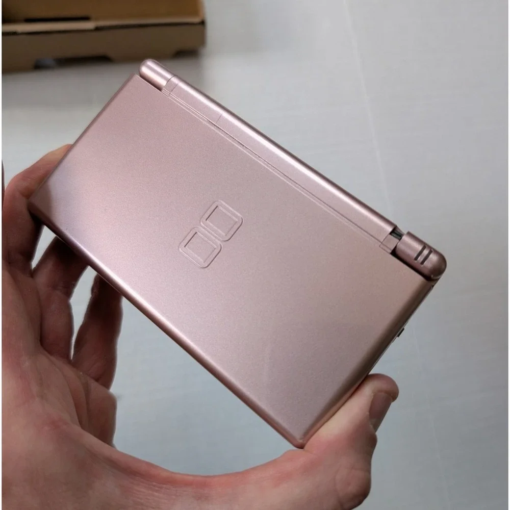 READ Nintendo DS Lite Rose Metallic Pink In Box Broken Hinge Tested Working